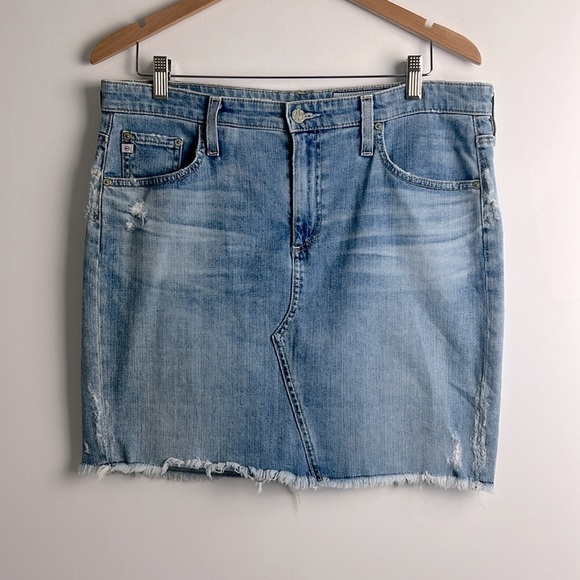 AG Adriano Goldschmied AG-ED Denim Erin Denim Pencil Skirt Light Wash Size 32 - Picture 2 of 12